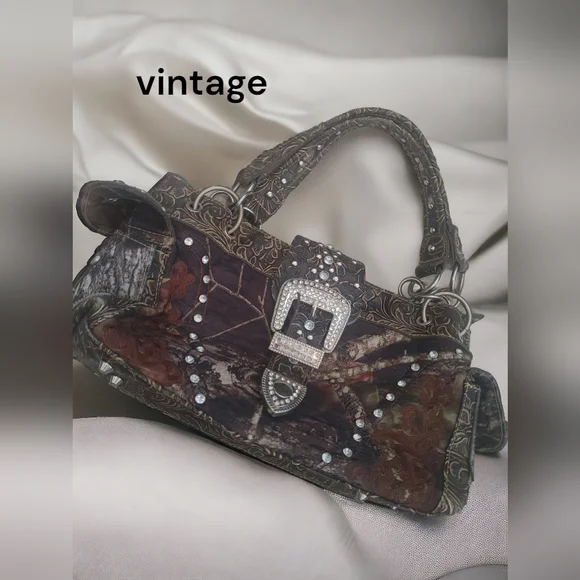 Mossy Oak forest leaves rhinestone bag - Picture 1 of 4